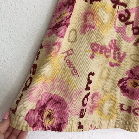 Zara dress sleeveless tan corduroy with purple flowers size 5 years - Picture 9 of 9